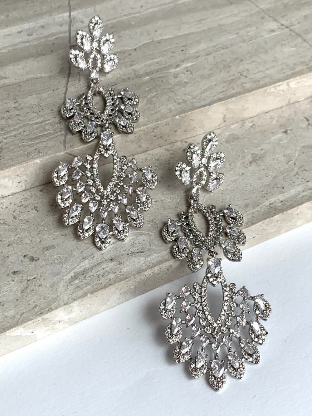 NEW Anthropologie BHLDN Intricate Chandelier Long Drop Earrings